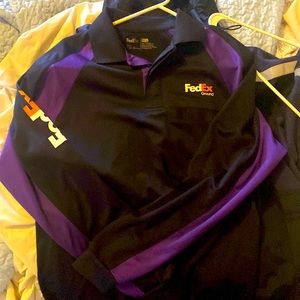 Fedex uniform long sleeve shirt with logo on rt sleeve and front- fedex Ground
